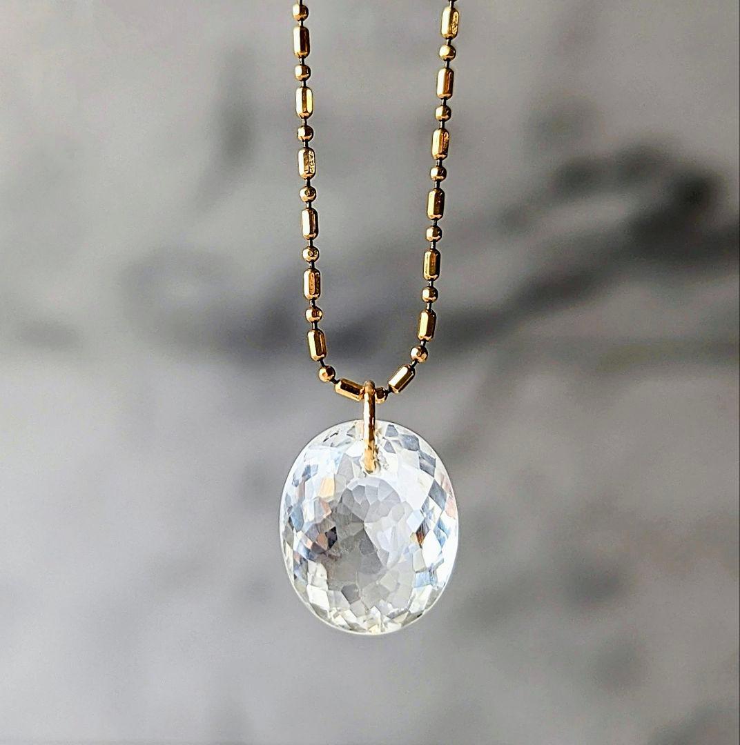 ♢N♢K18 ホワイトトパーズ 6.35ct ペンダントトップ