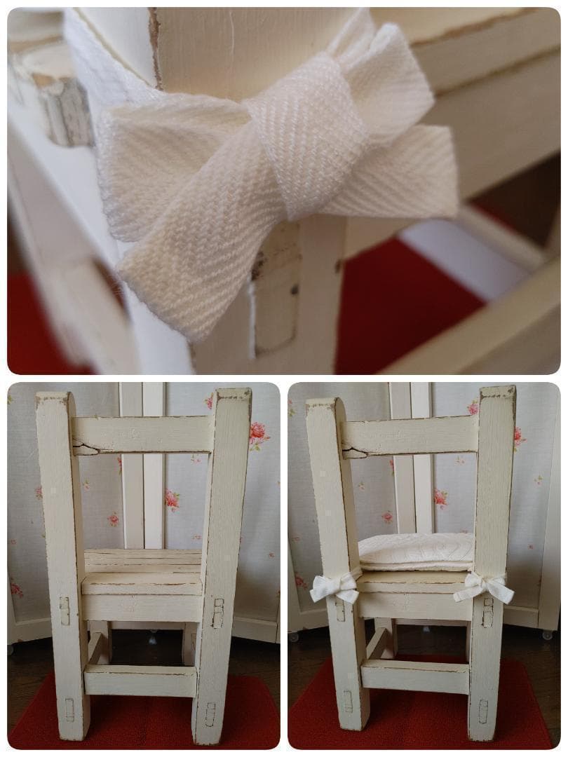 セミアンティーク　チャイルドチェアー＋手作り座布団セット