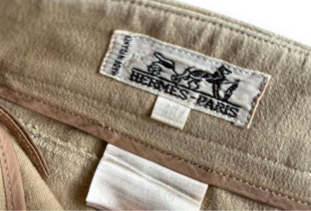 希少 HERMES button gimmick pants 46