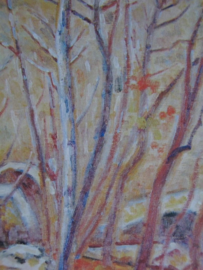 大久保作次郎、【木立】、希少な額装用画集より、新品額装付、状態良好