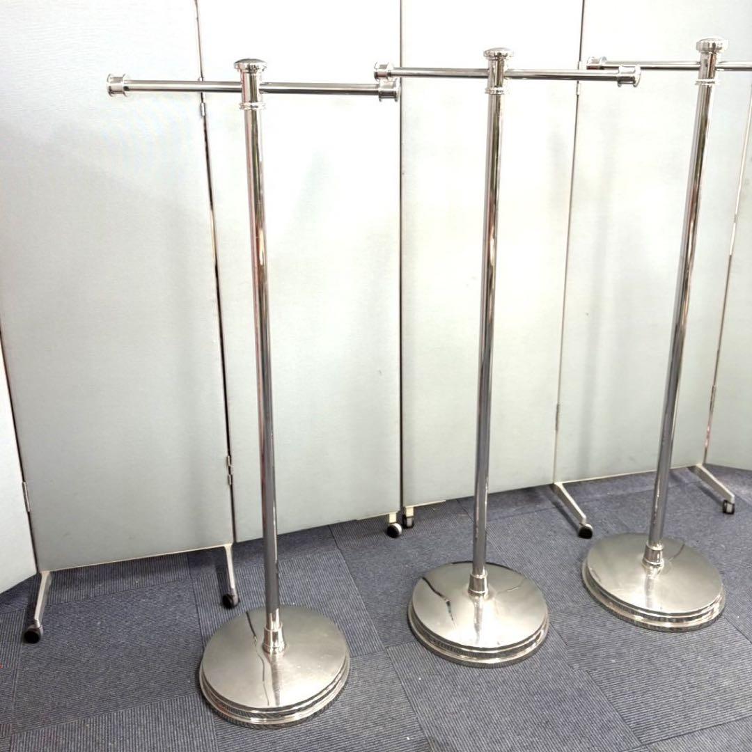 1台 店舗什器 ステンレス製 T字 ハンガーラック アンティーク ビンテージ品