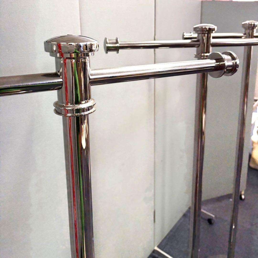 1台 店舗什器 ステンレス製 T字 ハンガーラック アンティーク ビンテージ品