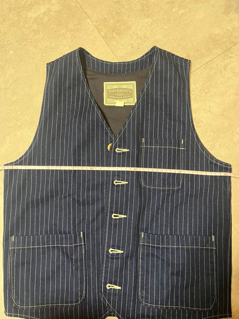 PHERROW'S ストライプ ベスト サイズ40