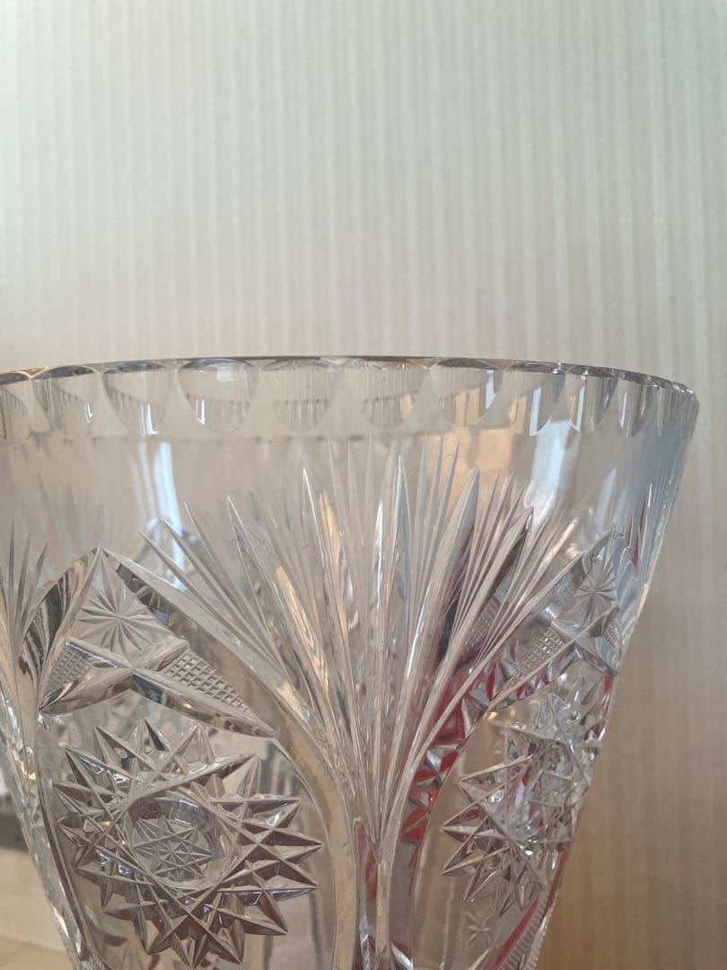 ヴィンテージ ボヘミアンクリスタル 花瓶/ベース チェコスロバキア製