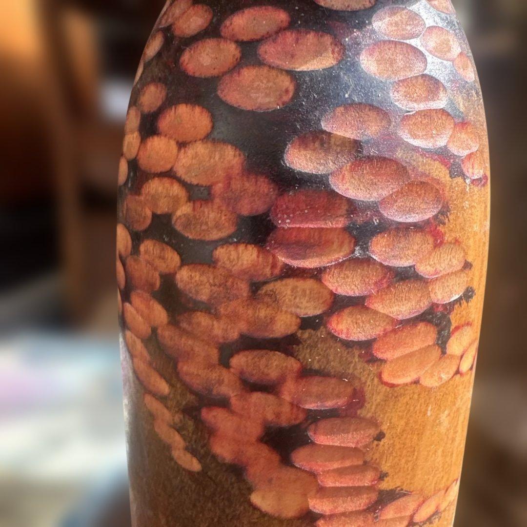 木製こけし 花模様 微笑み　渡辺正雄　彩秋