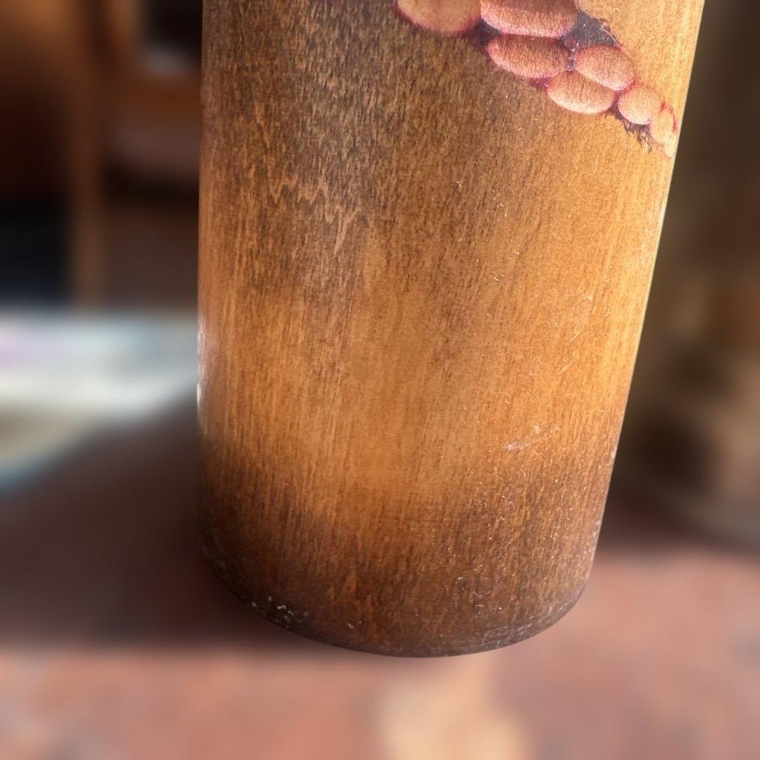 木製こけし 花模様 微笑み　渡辺正雄　彩秋