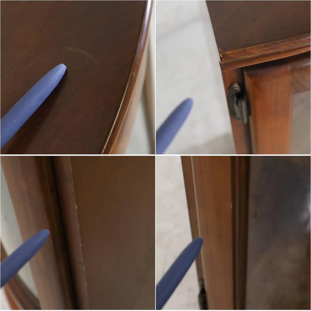 カリモク家具 コーナーキャビネット ガラス扉 棚板3枚付き 高級家具