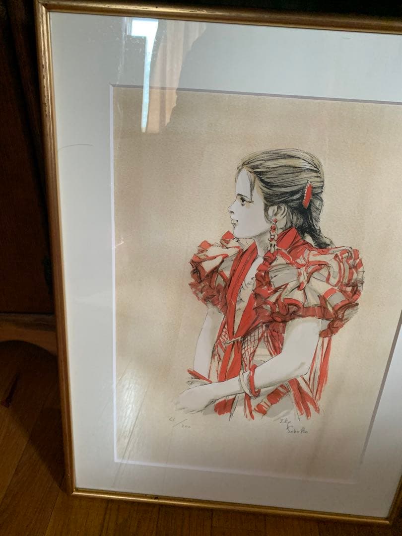 【最終値引き】斉藤三郎絵画少女マリアリトグラフ