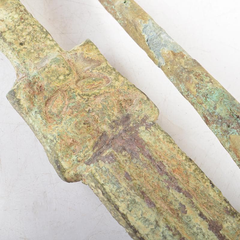 中国　古銅青銅　帯鈎　筆架　2点まとめて　V　R6064