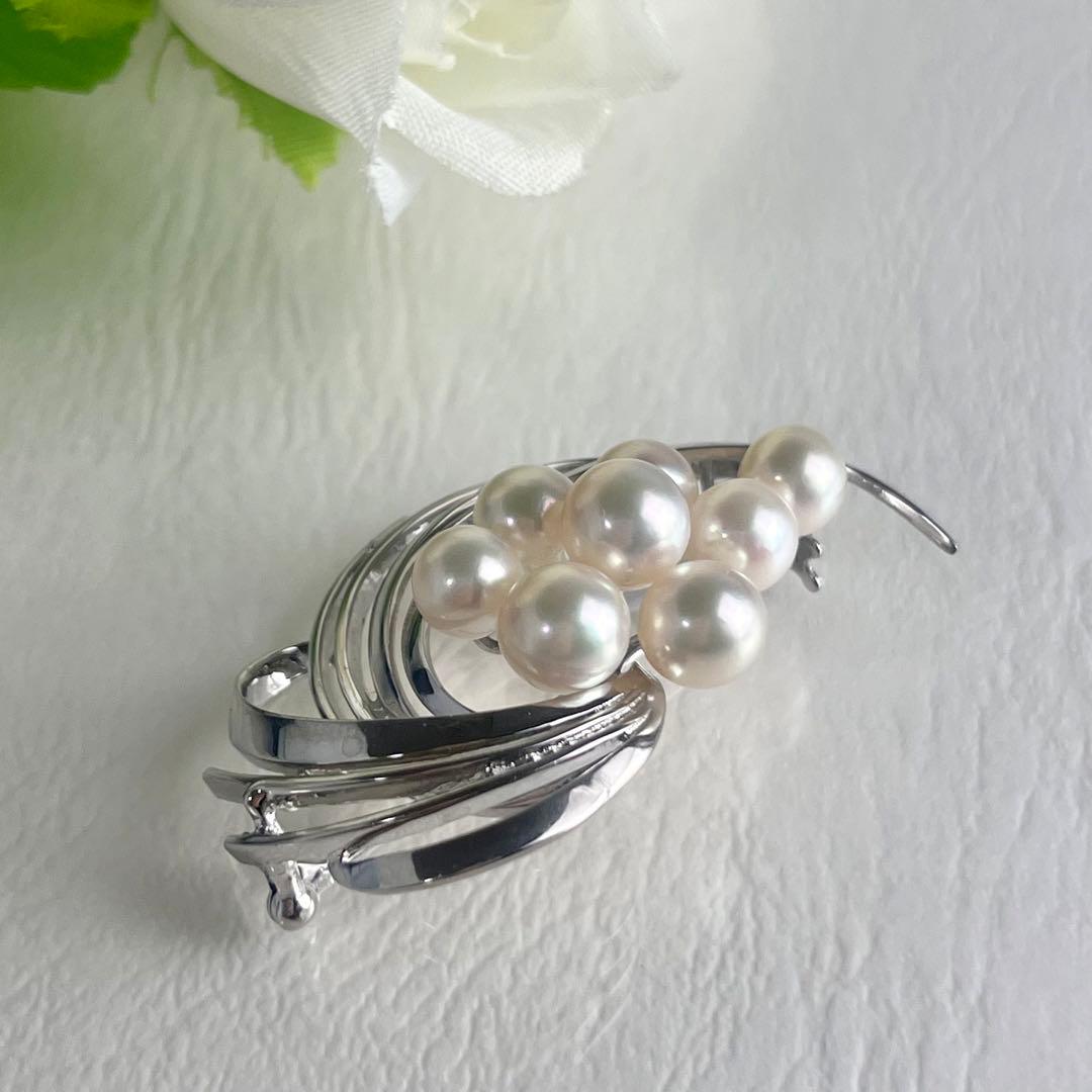 ☆美品☆ミキモト　パール　8珠　ブローチ　シルバー　皇室御用達ブランド