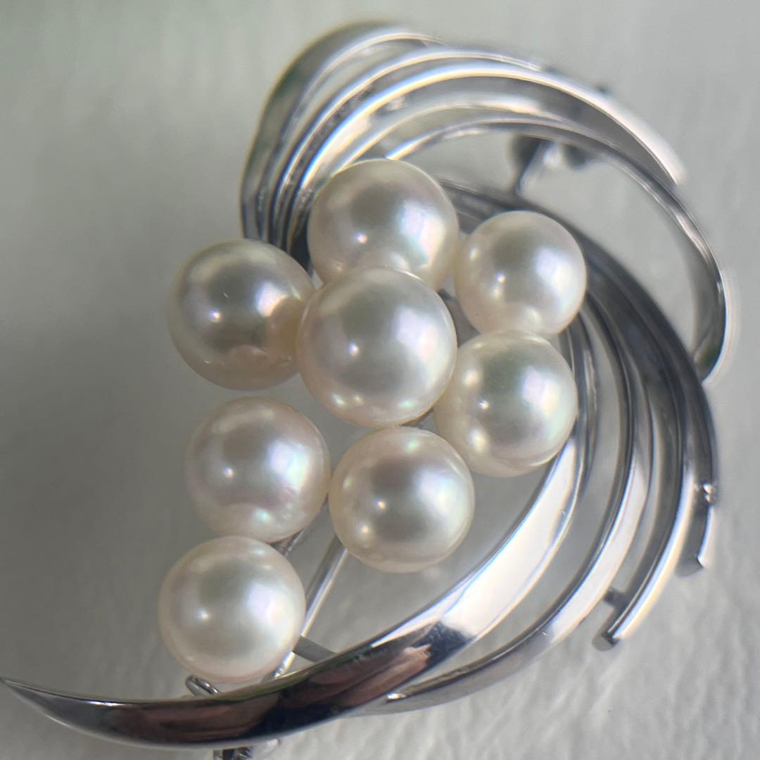 ☆美品☆ミキモト　パール　8珠　ブローチ　シルバー　皇室御用達ブランド