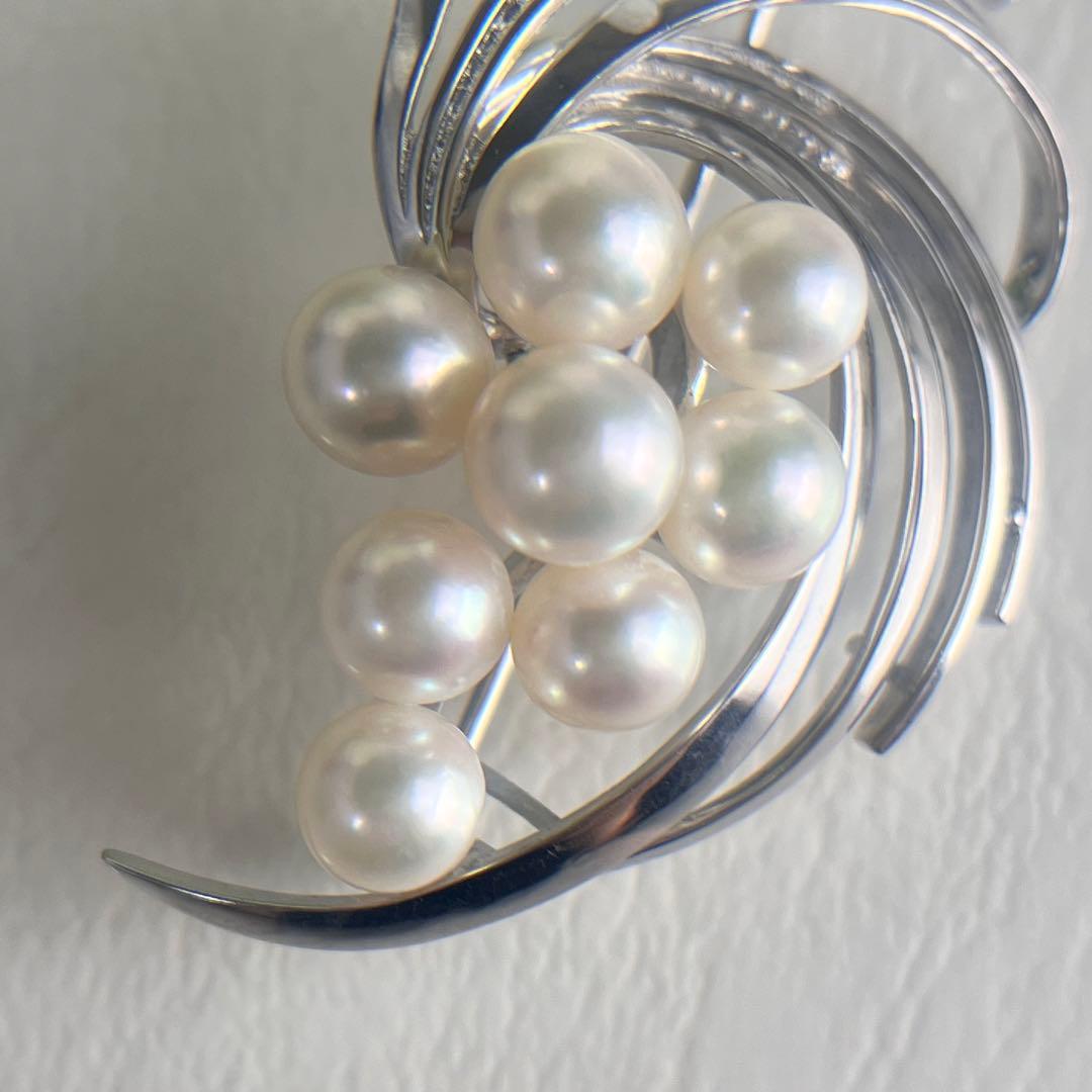 ☆美品☆ミキモト　パール　8珠　ブローチ　シルバー　皇室御用達ブランド