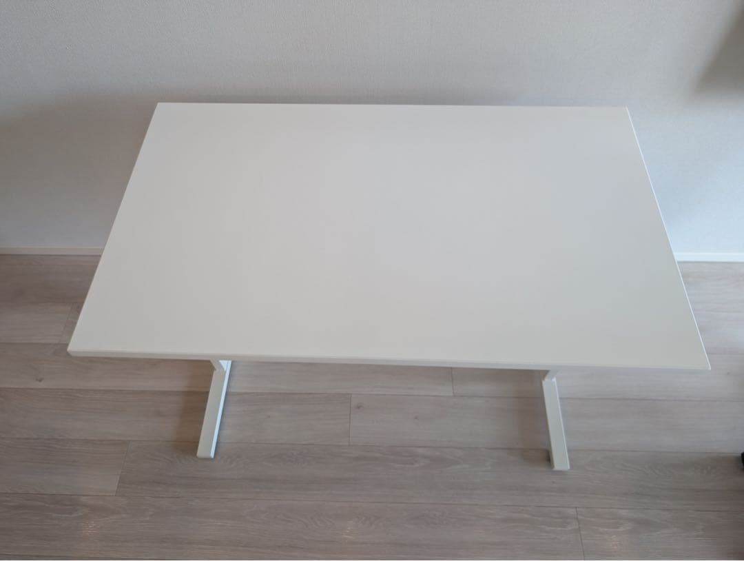 昇降デスク ホワイト 幅100cm 7段階高さ調整 電源タップホルダ&フック付き