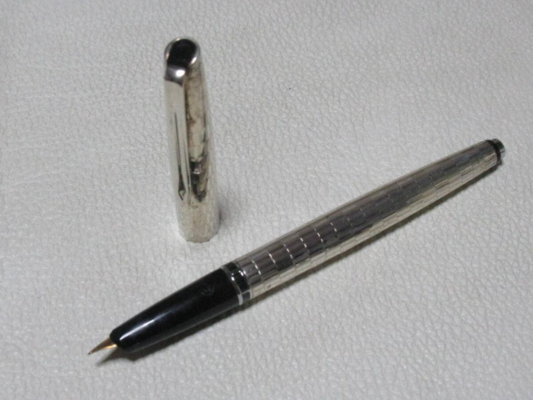 未使用(難あり 1960年イタリア製◆アウロラ 925銀製 万年筆とボールペン