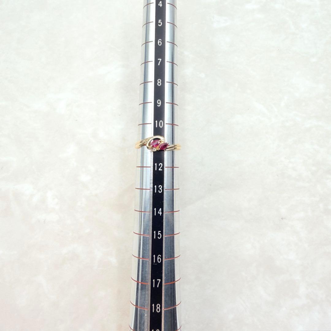 未使用　 K18 ルビー 指輪 リング ダイヤモンド イエローゴールド　希少