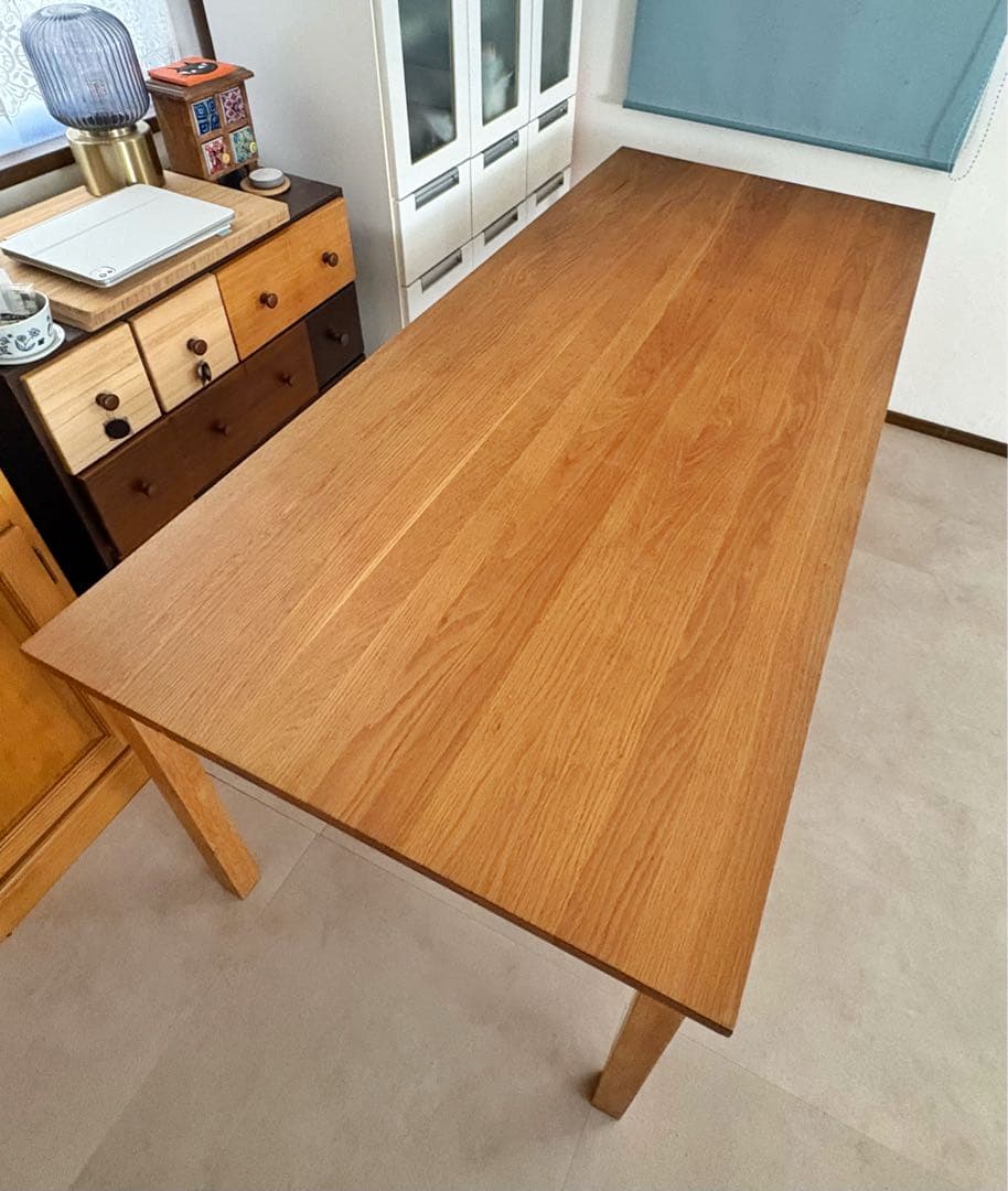 ダイニングテーブル180cm 無印良品 廃版 オーク材 無垢 オイル塗装