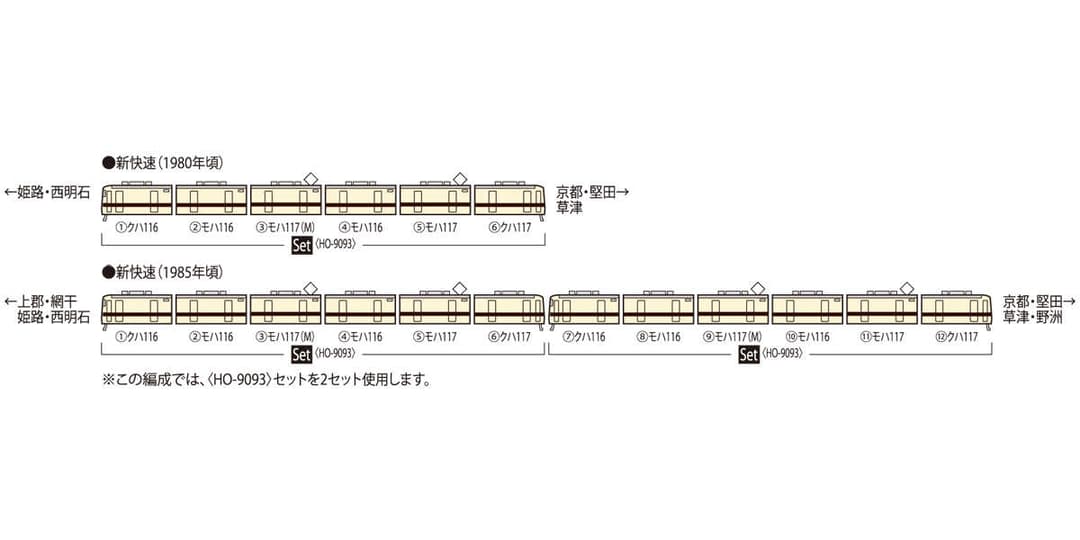 TOMIX HO-9093 国鉄 117系近郊電車(新快速)セット