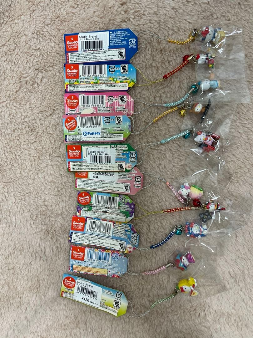 ご当地キティ 根付けストラップ 65個 まとめ売り