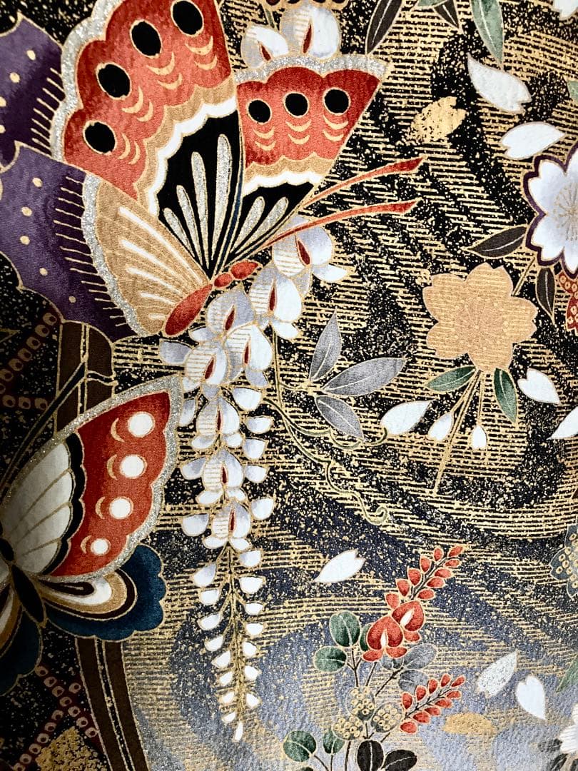 振袖　超美品　正絹　パールトーン加工