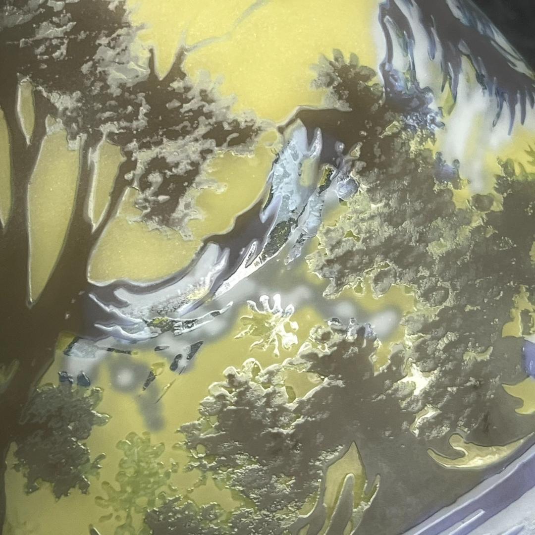 エミールガレ 　　山景紋　特大　花瓶　カメオ彫り　被せガラス　高さ26ｃｍ