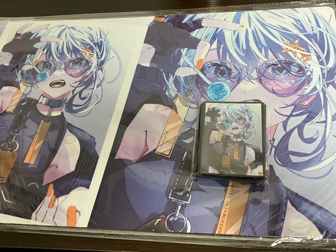 ミッドナイトブルー　ホロライブ　スリーブ　プレイマット　星街すいせい　パンク