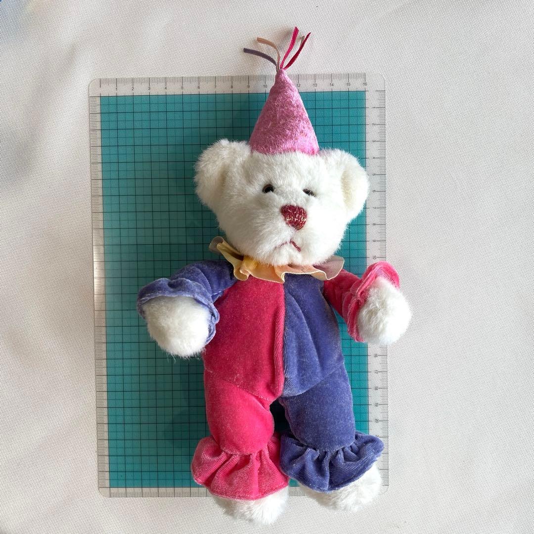 RUSS BERRIE ホワイトベア ピンクパープル ピエロ インポート未使用品