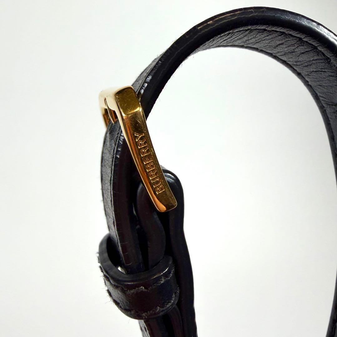 【極美品】バーバリー　ショルダーバッグ　ノバチェック　カーフレザー　PVC