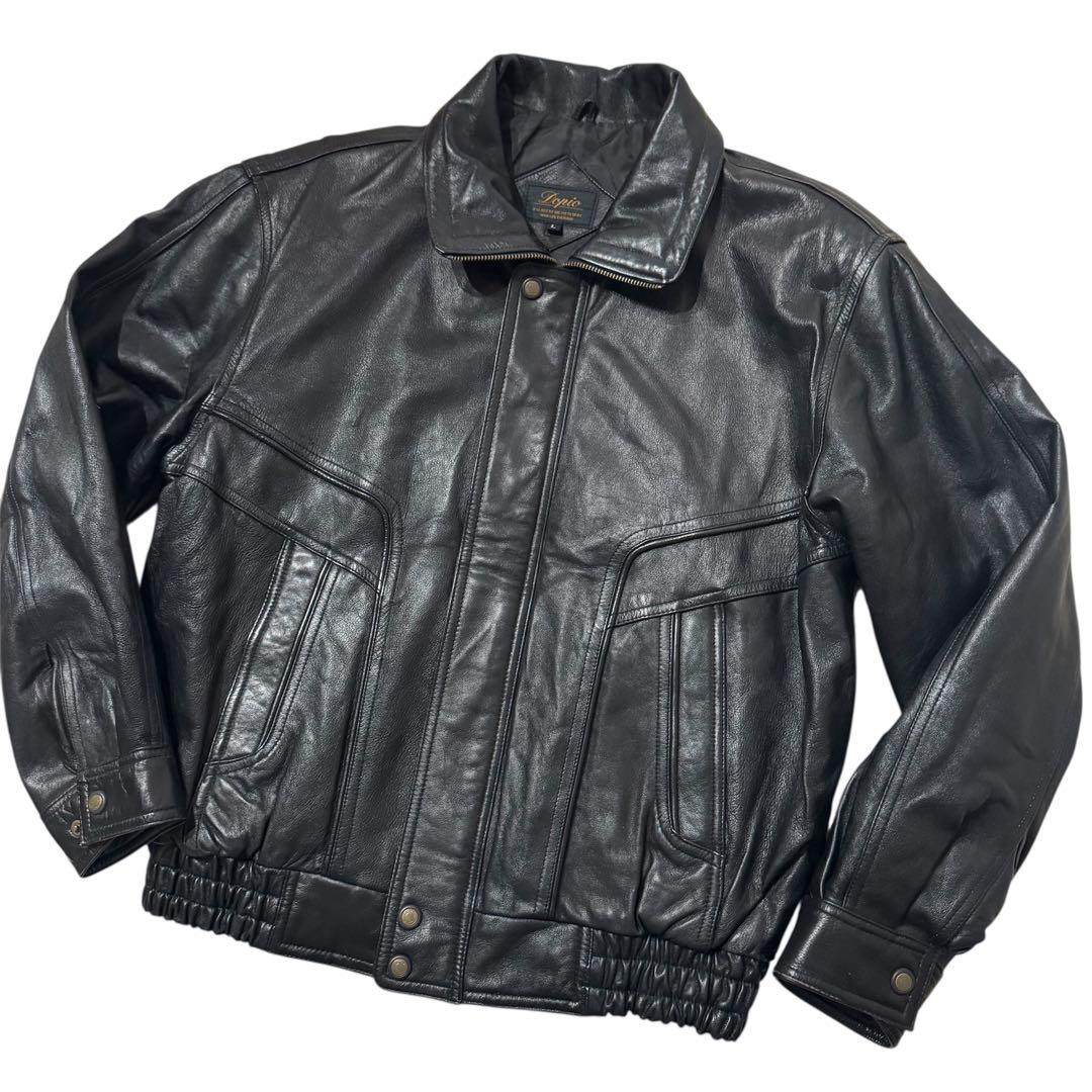 【羊革】　90s 本革レザー　ライダースジャケット　バイカー　ビンテージ　ラム