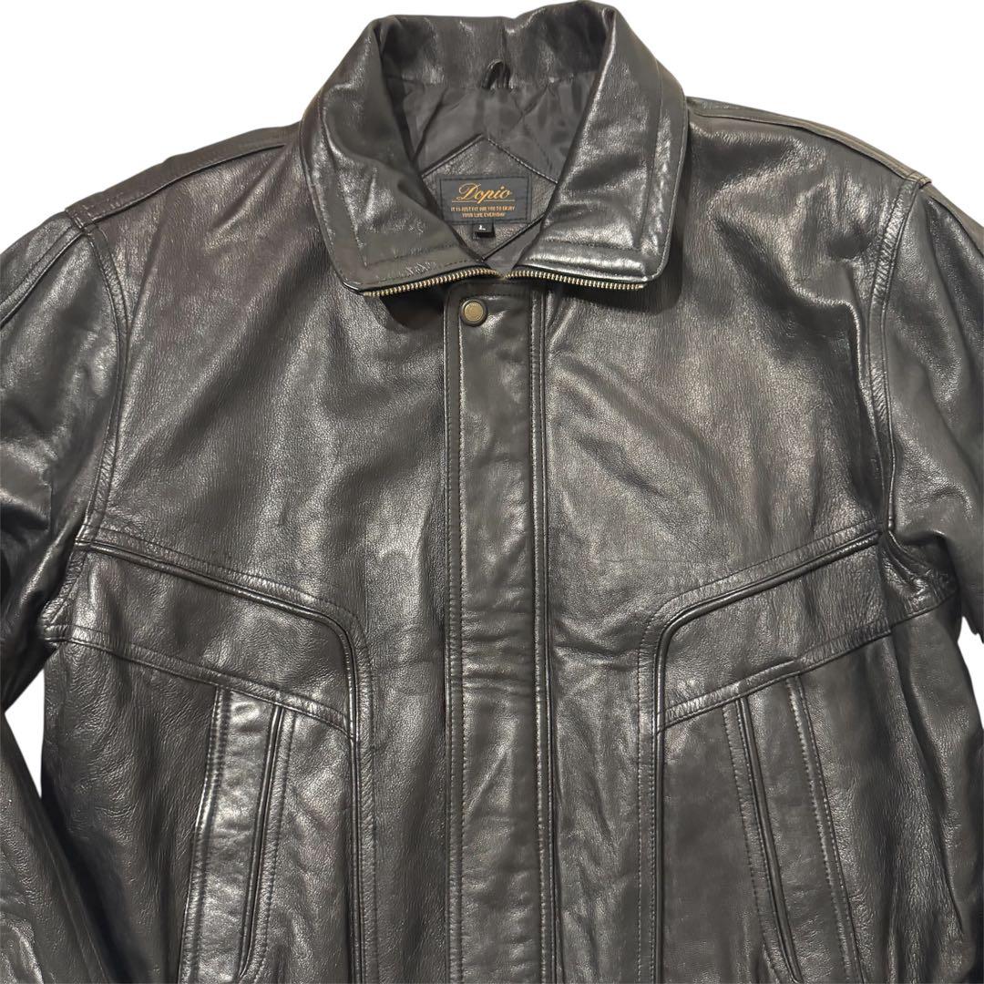 【羊革】　90s 本革レザー　ライダースジャケット　バイカー　ビンテージ　ラム