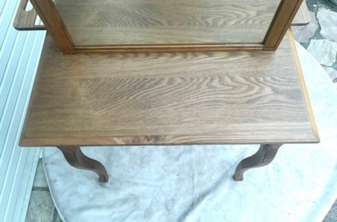 在庫3台　美容室　両面鏡 木製アーチ型ミラー付きドレッサー