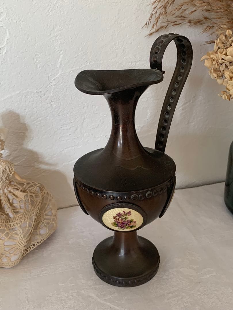 フランスアンティーク　ピッチャー　水差し　プチポアン　ブロカント