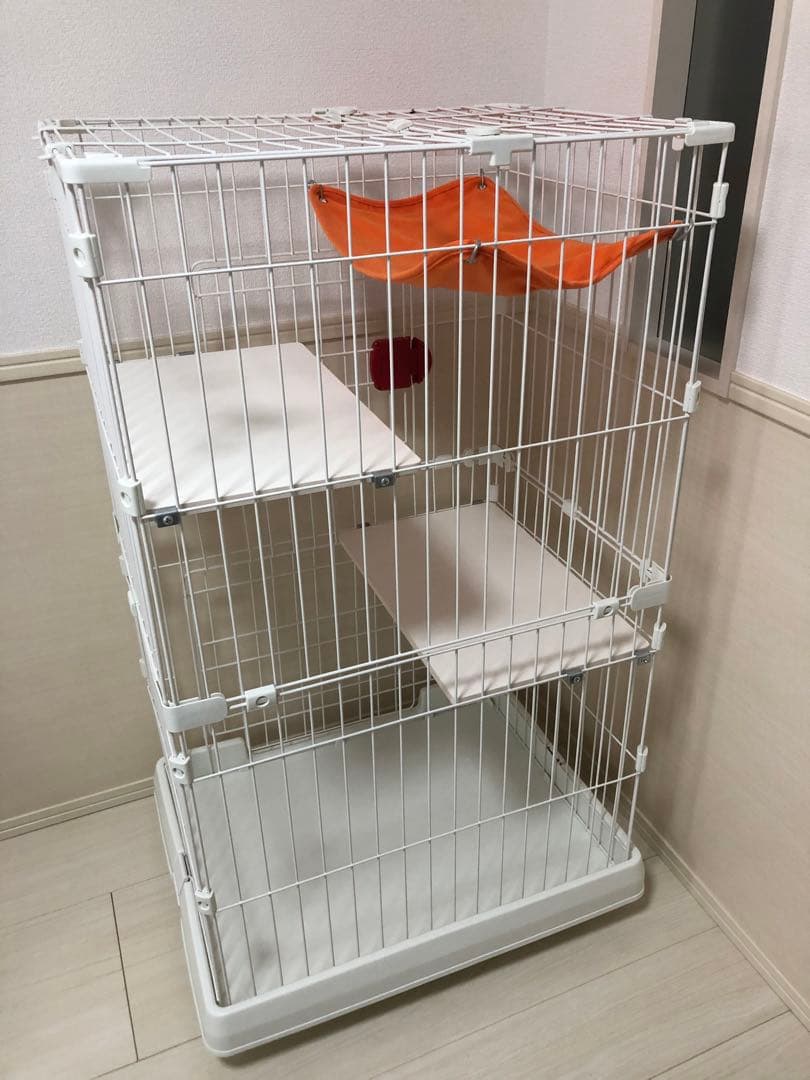 キャットケージ 2段　ホワイト　アイリスオーヤマ