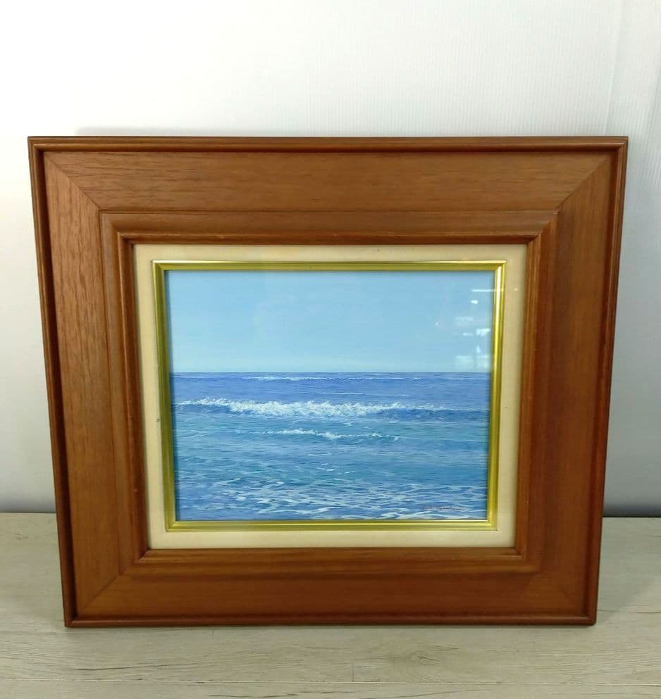 大槌隆 「海」 絵画 油彩画 人気画家　サイン入り