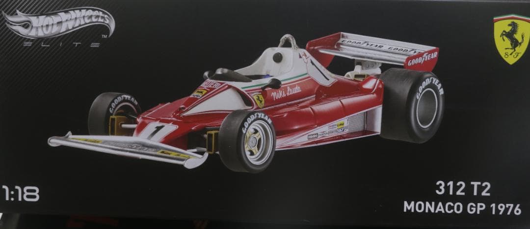ホットウィール　フェラーリ３１２Ｔ２　1／１８　１９７６モナコＧＰ優勝Ｎ・ラウダ