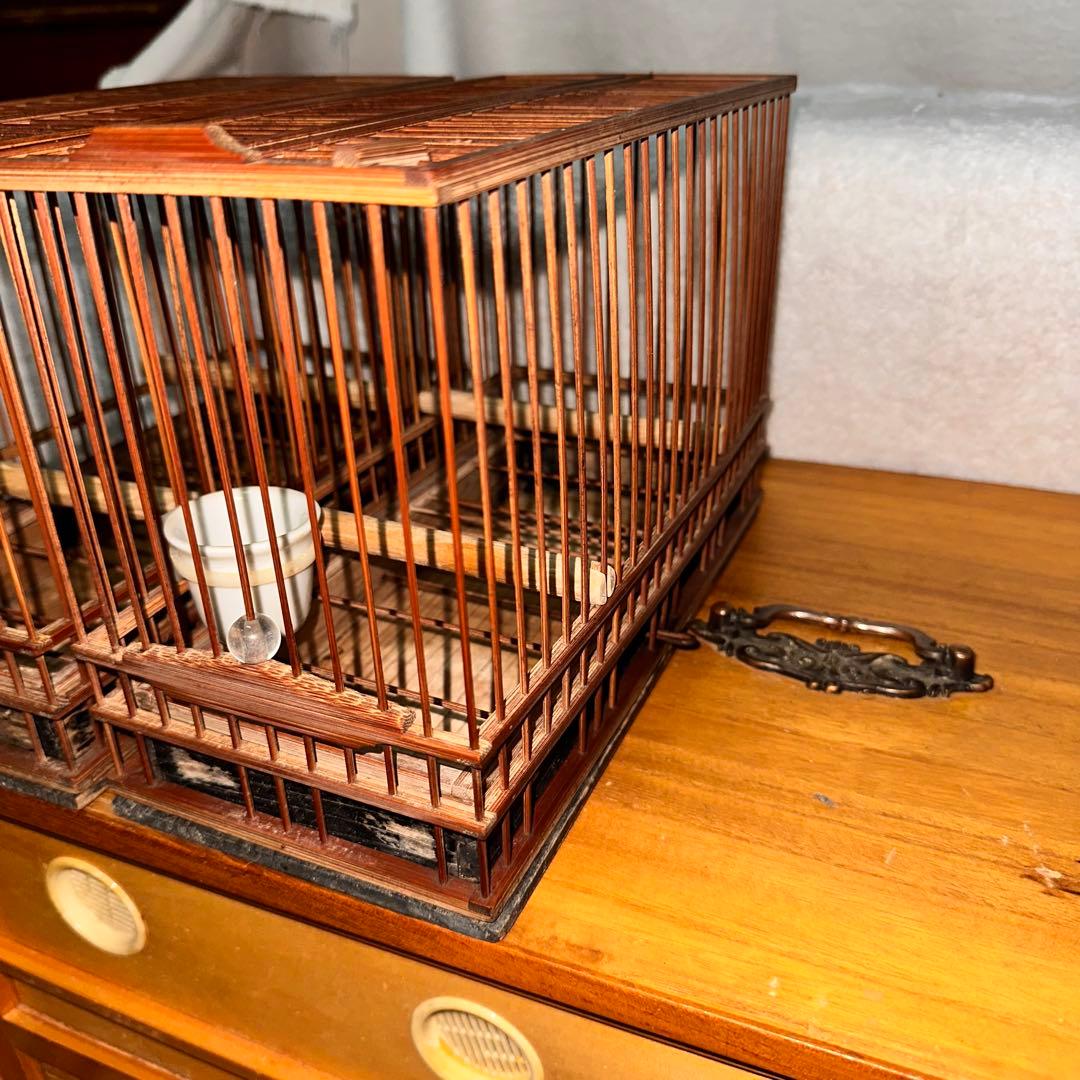 手作りメジロ籠4カゴ&手作りメジロ寝かせ箱のセット‼️
