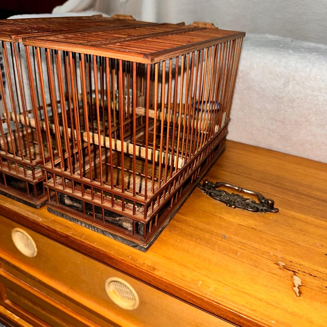 手作りメジロ籠4カゴ&手作りメジロ寝かせ箱のセット‼️