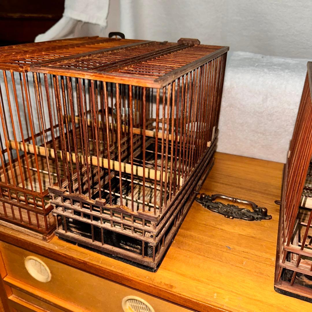 手作りメジロ籠4カゴ&手作りメジロ寝かせ箱のセット‼️