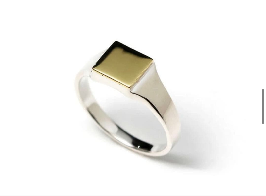 SYMPATHY OF SOUL K18×Silver スクエアシグネットリング