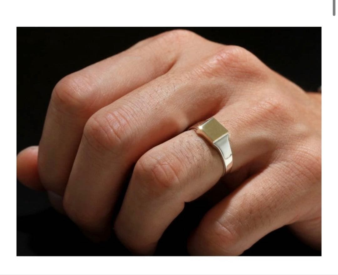 SYMPATHY OF SOUL K18×Silver スクエアシグネットリング