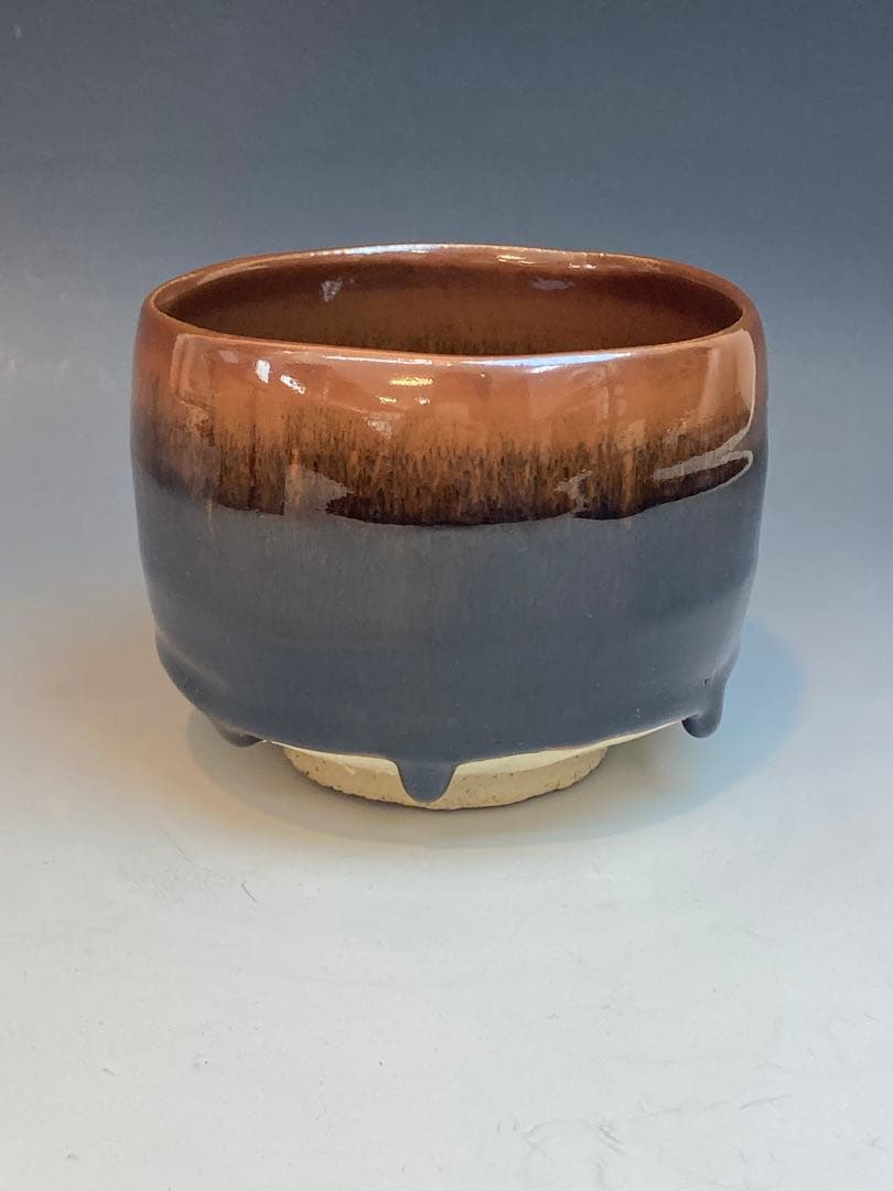 戸松万典 作 鉄釉茶碗 共箱 茶道具 瀬戸焼 美濃