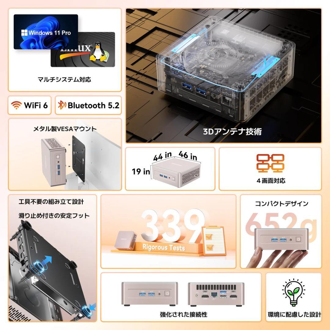 GEEKOM A5 ミニPC R5-7430U / 16GB / 512GB