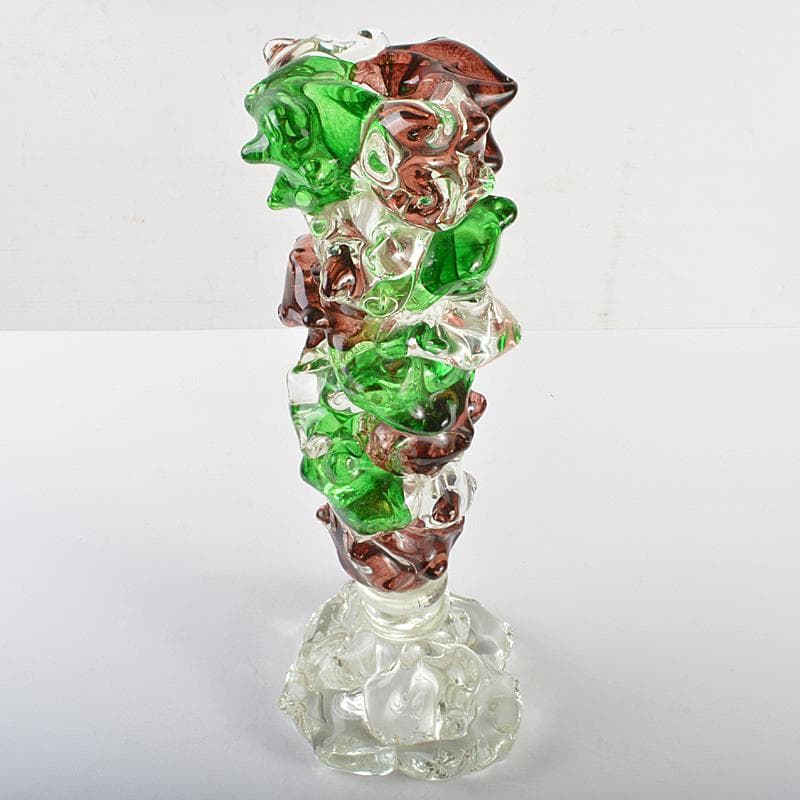 ガラス造形作家　イワタルリ　岩田瑠璃　ガラス器　花瓶　共箱　D　R7497B