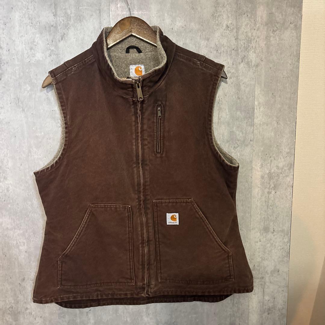 【Carhartt/カーハート】ダックベスト ブラウン　メキシコ製