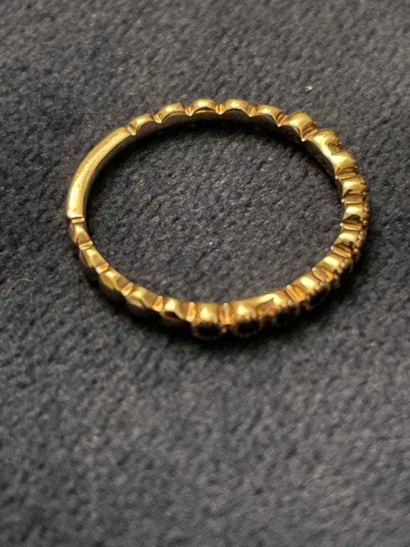 (希少品)agete K10 ブラックダイヤモンド リング 9号