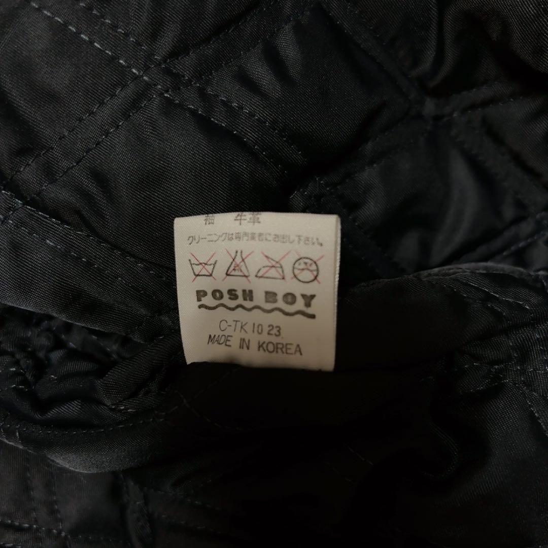 80‘S【POSH BOY】ポッシュボーイ スタジャン　袖牛革　刺繍　ワッペン
