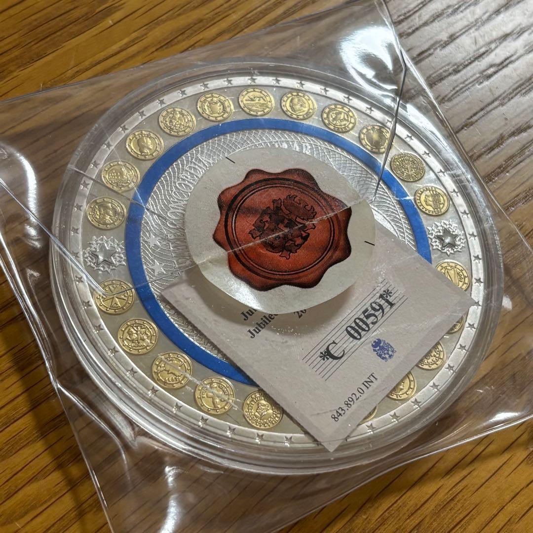【ユーロ誕生20周年 超大型】376g スワロフスキー 装飾付 ドイツ