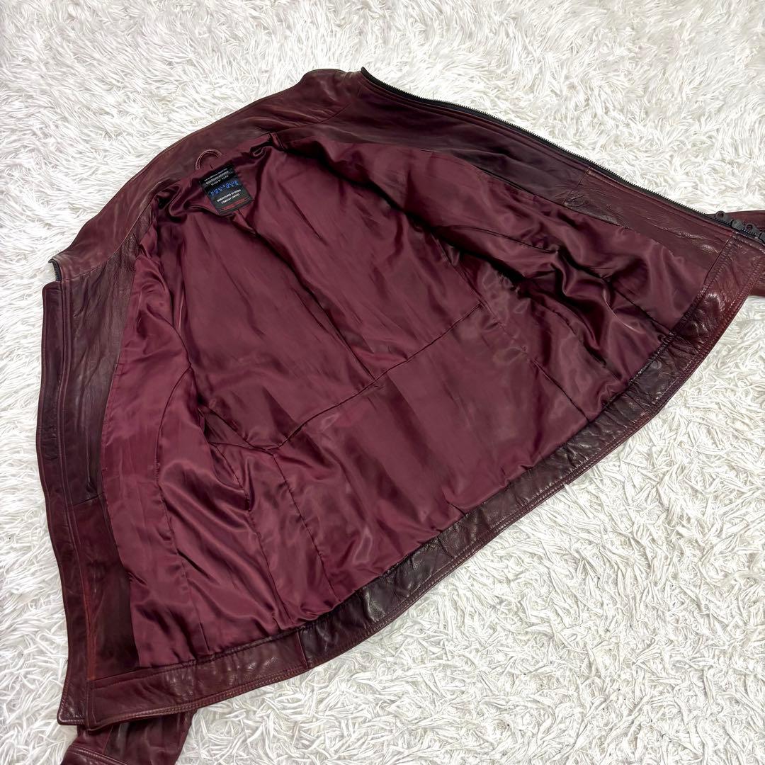 ✨美品✨ NICOLE レザージャケット L　ボルドー　羊革　48 レッド