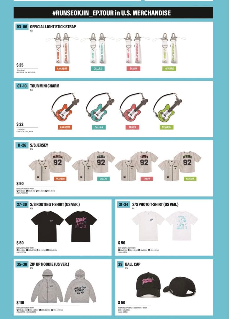 RUNSEOKJIN_EP.TOUR in U.S. ツアーグッズ　Lサイズ