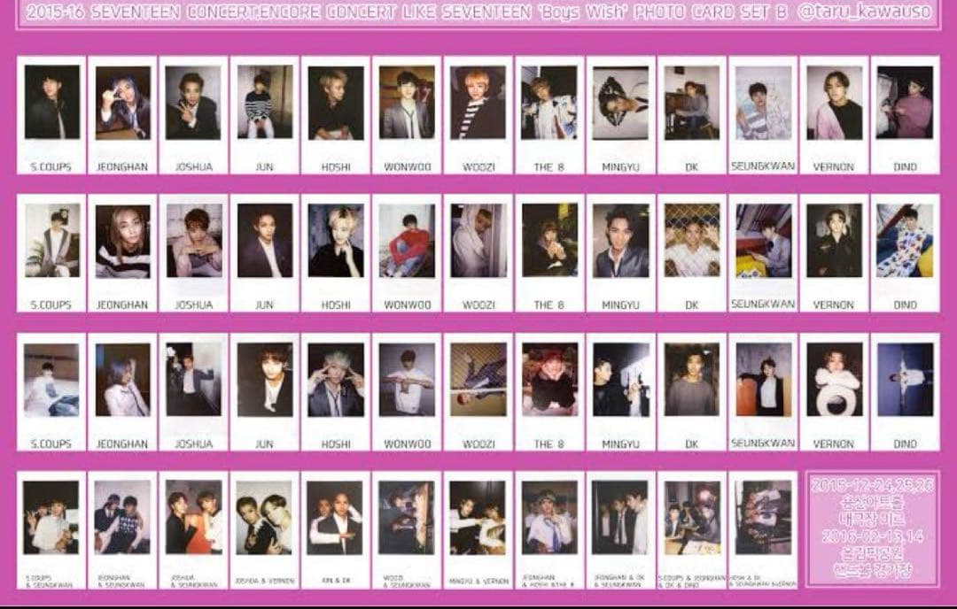 SEVENTEEN  セブチ　アンコン　チェキ　Bセット