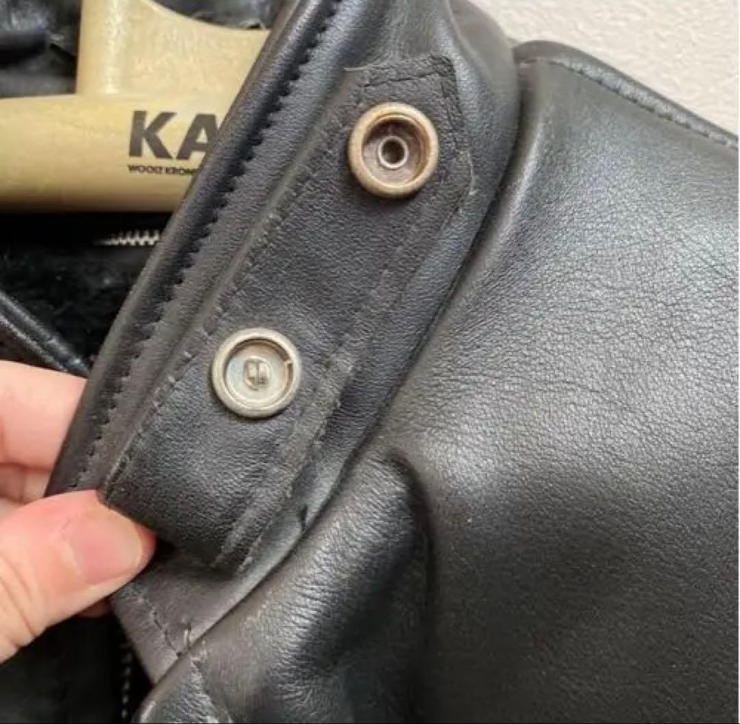 Schott シングルライダース 黒 38